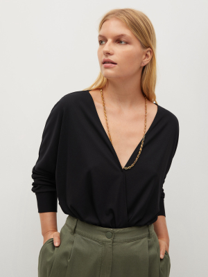 Wrap V-neckline T-shirt