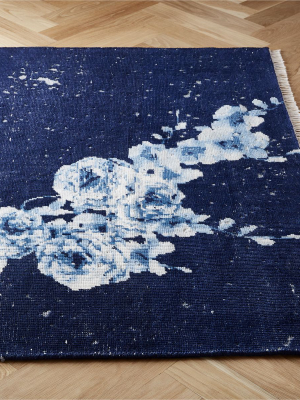 Capulet Handknotted Blue Floral Rug