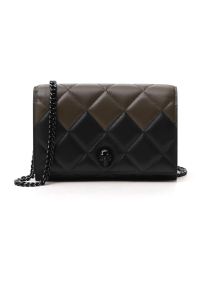 Alexander Mcqueen Quilted Skull Detail Crossbody Bag