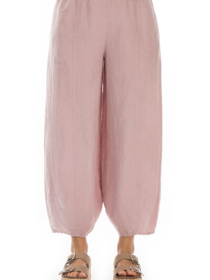 Wide Taper Antique Rose Linen Trousers