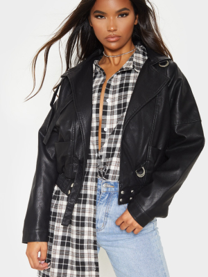 Black Oversized 80's Style Biker