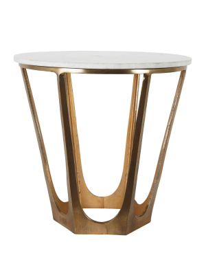 Marble Topped Side Table White - Décor Therpay