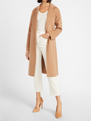 Belted Wrap Front Wool Coat
