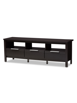 Elaine Modern And Contemporary Finished Tv Stand Dark Brown - Baxton Studio