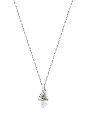 Aquamarine Charm Silver Necklace