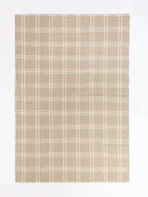 Cottonwood Hand Woven Plaid Wool/cotton Area Rug Neutral - Threshold™ Designed With Studio Mcgee