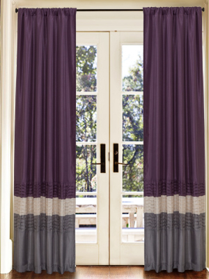 Set Of 2 84"x54" Mia Window Curtain Panel Gray/purple - Lush Décor