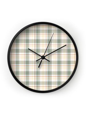 Lisa Argyropoulos Light Cottage Plaid Round Clock By Deny Designs.