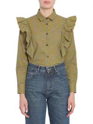 Golden Goose Deluxe Brand Checkered Frill-detail Blouse