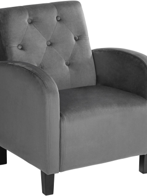 Elm Lane Shore Gray Tufted Accent Chair