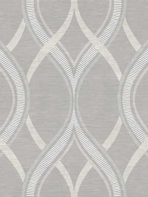 Frequency Grey Ogee Wallpaper From The Symetrie Collection By Brewster Home Fashions