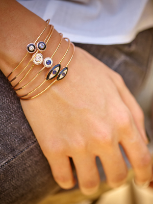 Black Enamel And Diamond Bracelet