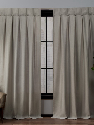 Loha Linen Button Top Window Curtain Panel Pair -exclusive Home