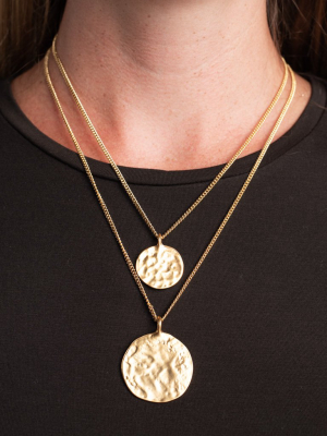 Double Chain Coin Pendants Necklace