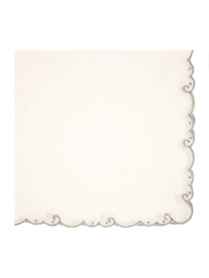 Nomi K Silver Edge Napkin - Set Of 4