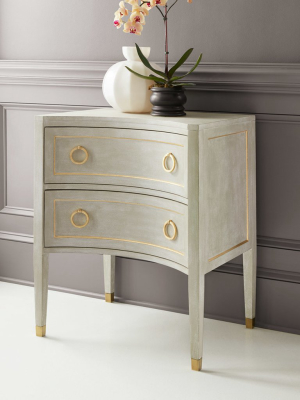 Gustavian Two Drawer Concave Nightstand