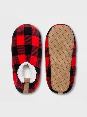 Men's Plaid Buffalo Block Slipper Socks