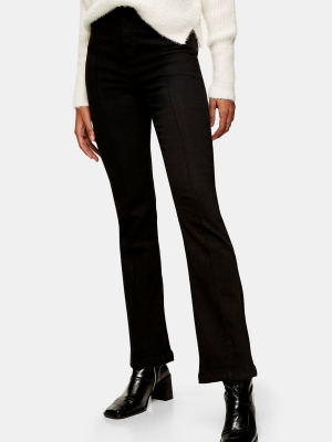 Black Seamed Flare Jeans