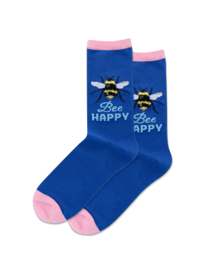 Women's Bee Happy Crew Socks