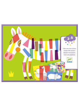 Large Animals Sticker Collage Activity