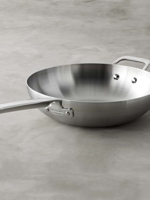 Professional Stainless Steel Wok Stir Fry Pan, 12-inch
