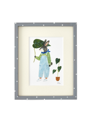 Aiko Fukawa Framed Rabbit With Leaf Print