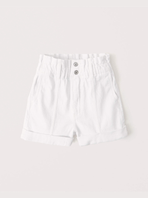 Paperbag Waist Denim Shorts