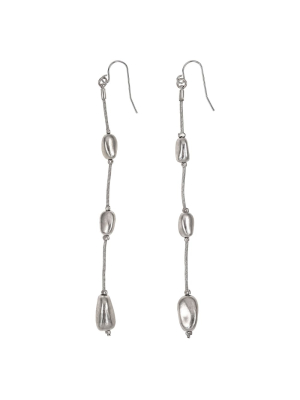 Carol Dauplaise Silver Triple Drop Earrings