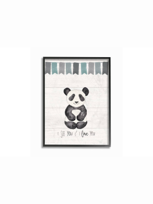 16"x1.5"x 20" I See You Panda Oversized Framed Giclee Texturized Art - Stupell Industries