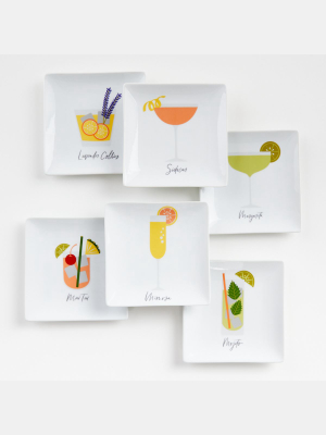 Cocktail Appetizer Plates, Set Of 6