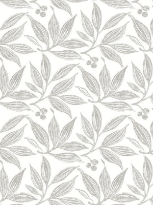 Chokeberry Block Print Wallpaper In Linen From The Simply Farmhouse Collection By York Wallcoverings