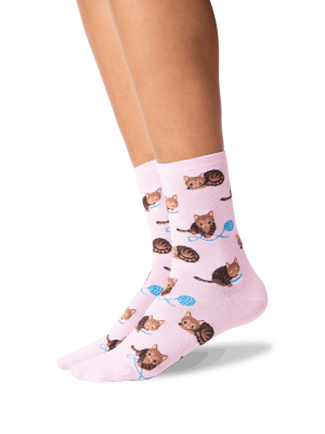 Women's Cat And Yarn Socks