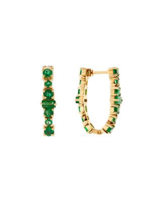 Emerald Rivulet Spread Oval Hoops