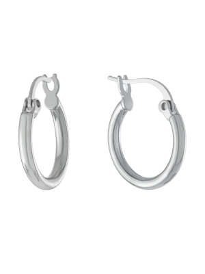 Sterling Silver 15mm Click Top Hoops