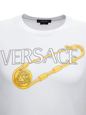 Versace Logo Safety Pin Print T-shirt