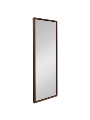 16" X 48" Evans Framed Wall Panel Mirror Walnut Brown - Kate And Laurel