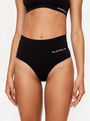 Les Girls Les Boys Semi Sheer Brief - Black