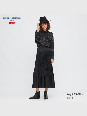 Women Twist-pleated Long Skirt (ines De La Fressange)