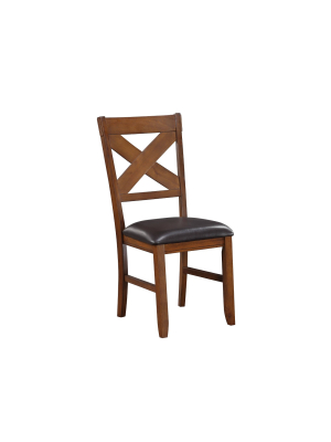 Set Of 2 Apollo Side Dining Chair Walnut And Espresso Faux Leather - Acme Furniture