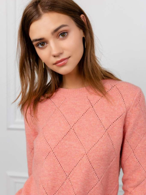 Corinne Coral Knitted Sweater