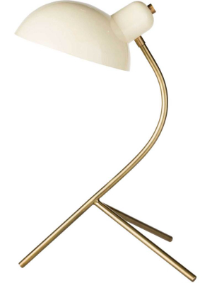 Umar Table Lamp Beige/brass/white