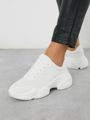 Asos Design Destined Chunky Sneakers In White
