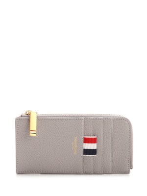 Thom Browne Logo Embossed Half-zipped Wallet