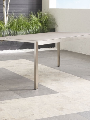 Dune Rectangular Dining Table With Pebbled Glass