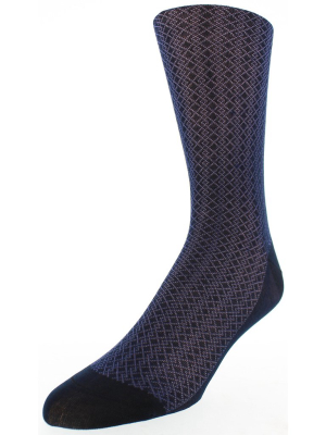 Men's Crisscross Diamond Dress Socks - Navy