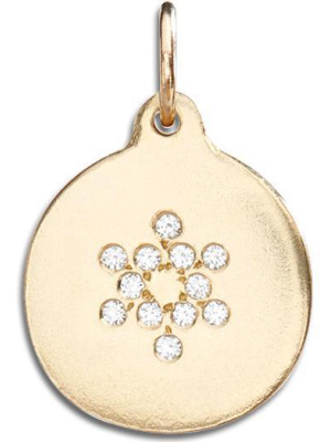 Star Of David Disk Charm Pavé Diamonds