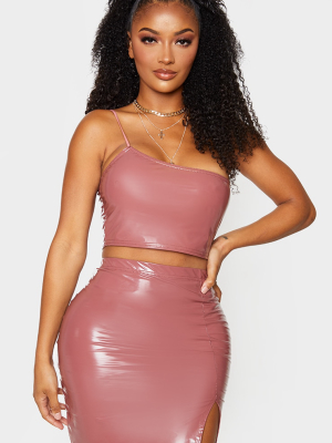 Shape Dark Rose Vinyl Strappy One Shoulder Crop...