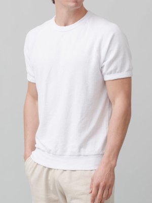 Men's S/s Organic Beach Terry Sweatshirt White