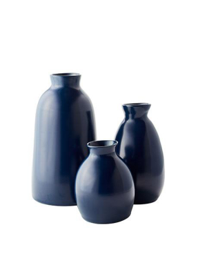 Navy Artisan Vases