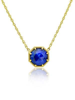 Maman Crown Bezel Lapis Necklace